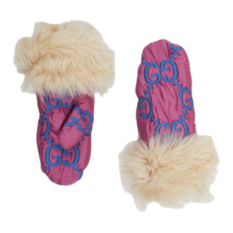 

GUCCI Розовые женские перчатки из кашемира, Pink