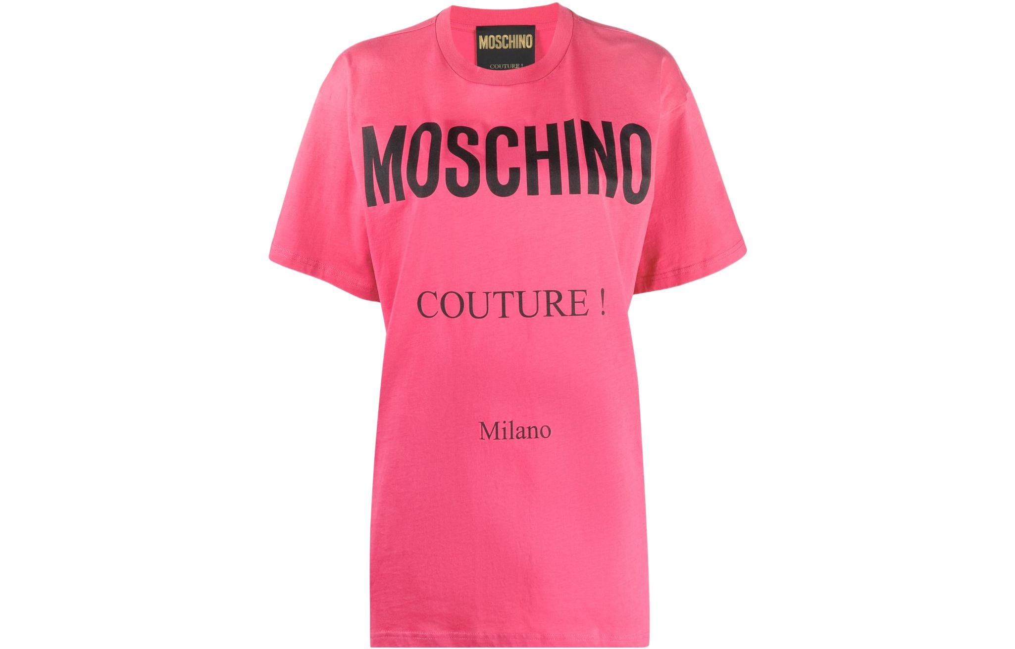 

Женская футболка цвета фуксии с круглым вырезом, умеренно прямой крой Moschino, фуксия, Розовый, Женская футболка цвета фуксии с круглым вырезом, умеренно прямой крой Moschino, фуксия