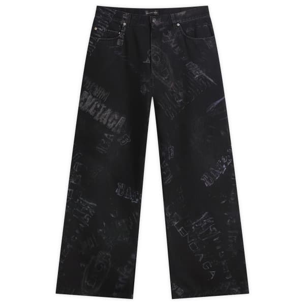 

Потертые мешковатые брюки цвета цветных карандашей Balenciaga, черный fade out