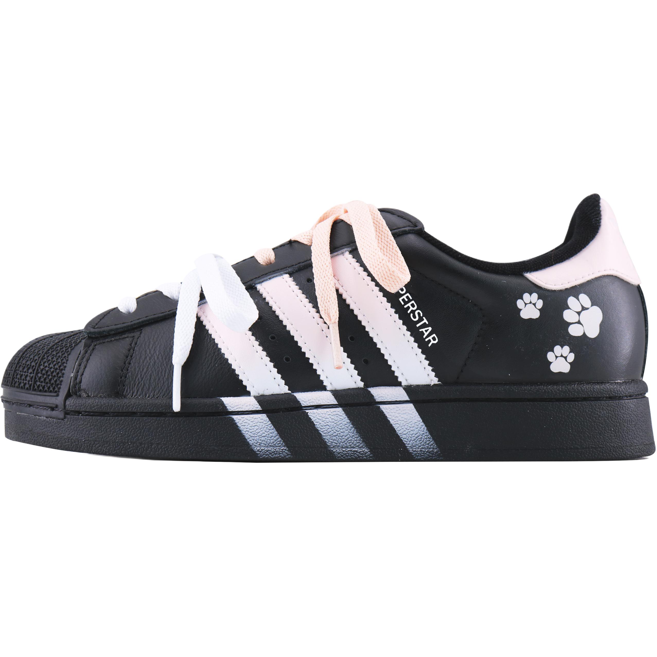 

Adidas Originals Superstar 2 Milk Cap Bear Abrasion Resistant Low top Детские скейтбординг кроссовки черные розовые Unisex