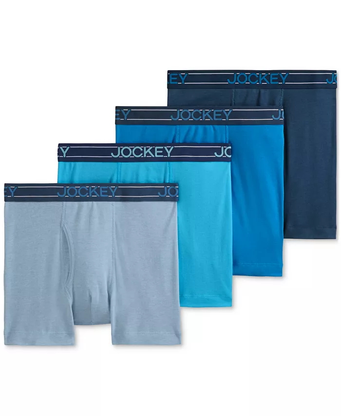 

Мужские боксеры Jockey Lightweight Cotton Blend 5", 4 штуки в упаковке, синий