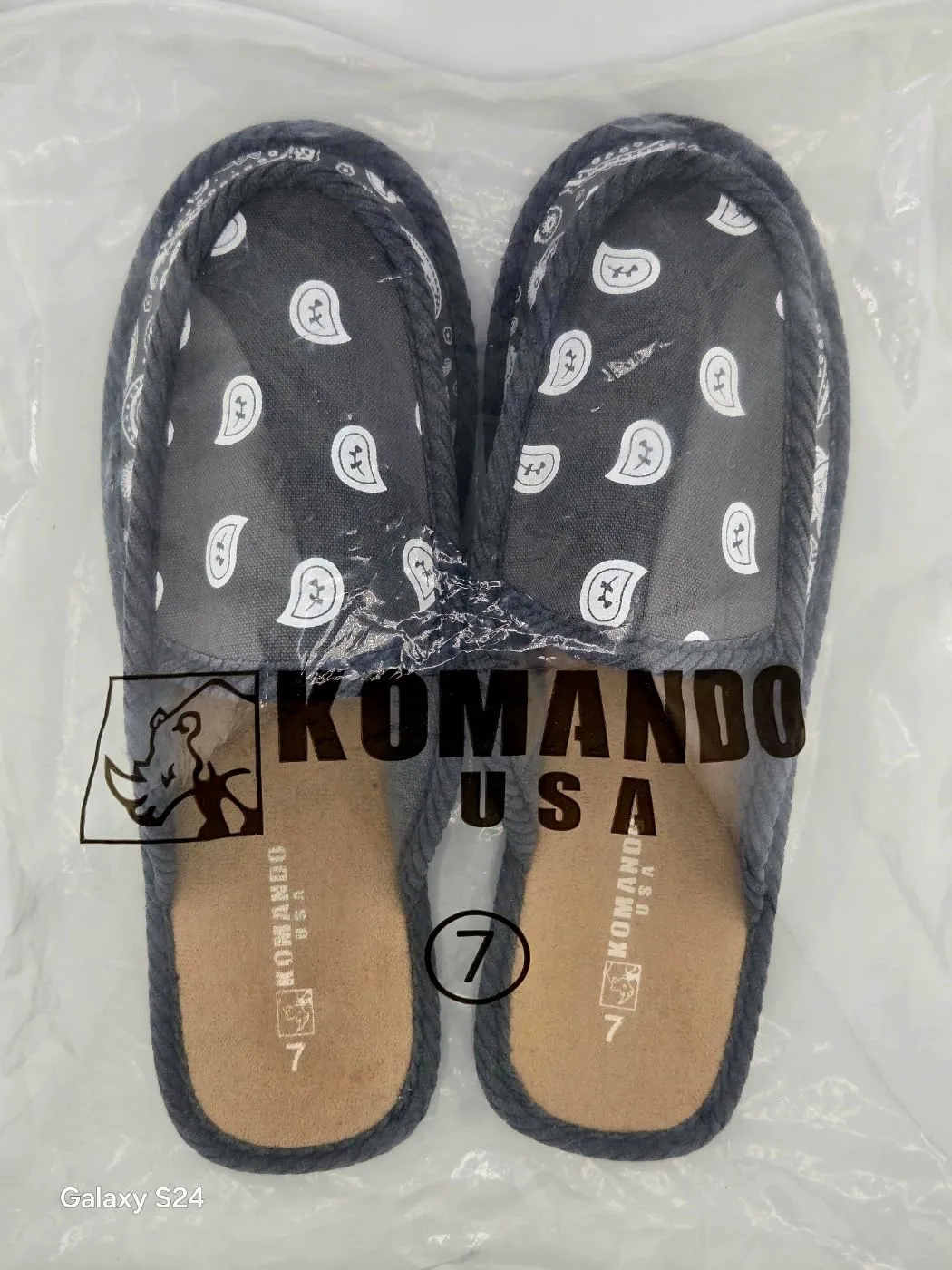 Тапочки Bandana Paisley House, домашняя обувь для комфорта Generic, серый — фото 4