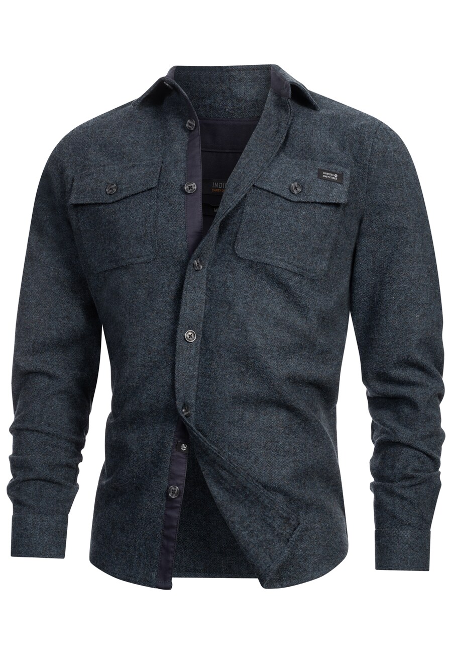 

Рубашка на пуговицах классического кроя INDICODE JEANS Lui, синий