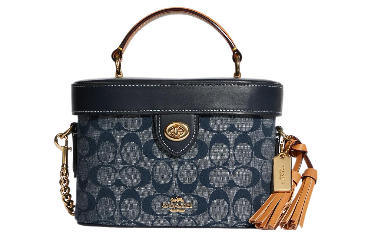 

COACH Сумка женская малая из джинсовой ткани с кожаными вставками