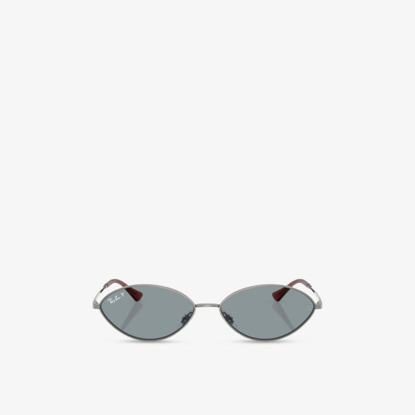 

Rb3757 Kai овальные солнцезащитные очки с металлической оправой Ray-Ban, серебряный