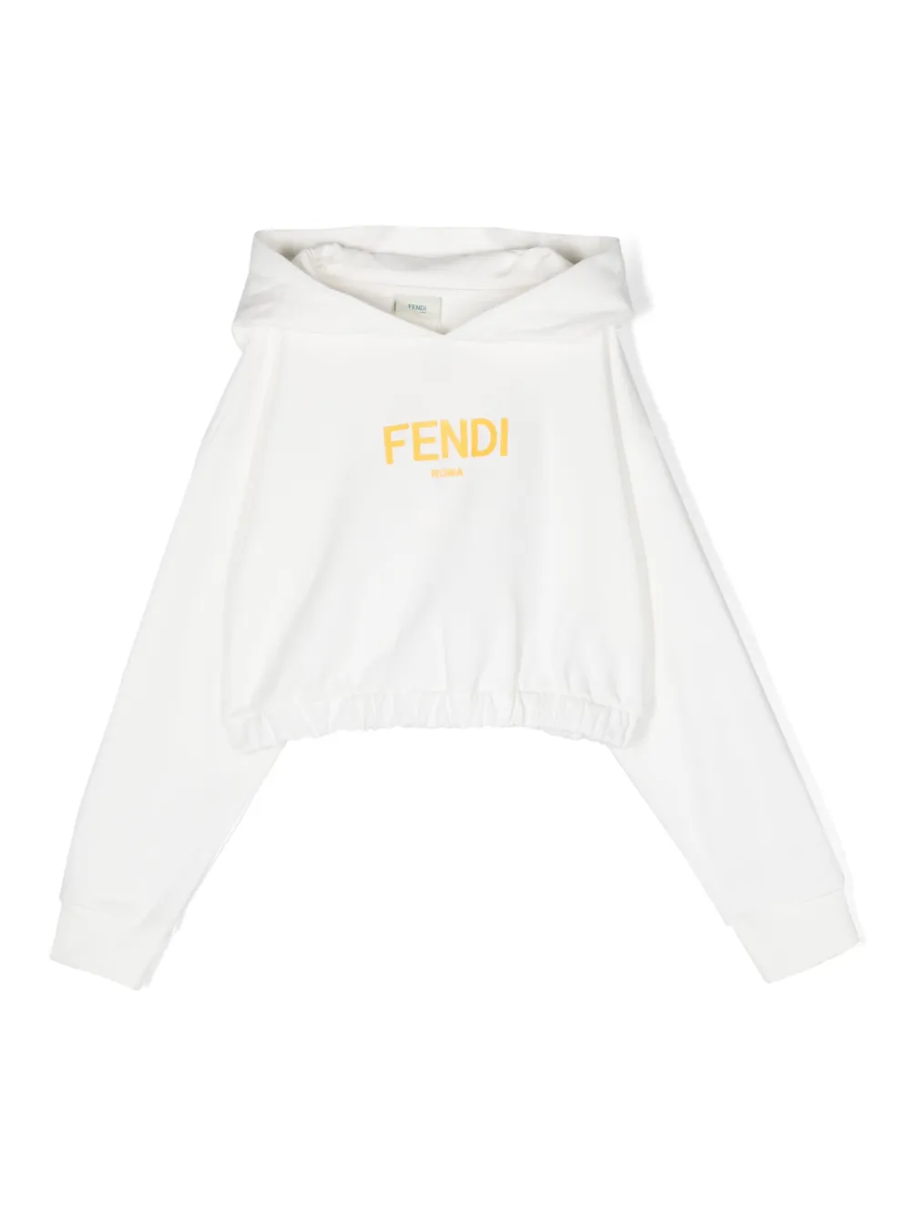 

Укороченное худи с логотипом FENDI KIDS, белый