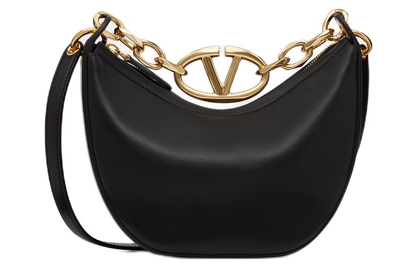 

Vlogo Moon Мягкая овчина Хобо Сумка Через Плечо Женская Черная Valentino