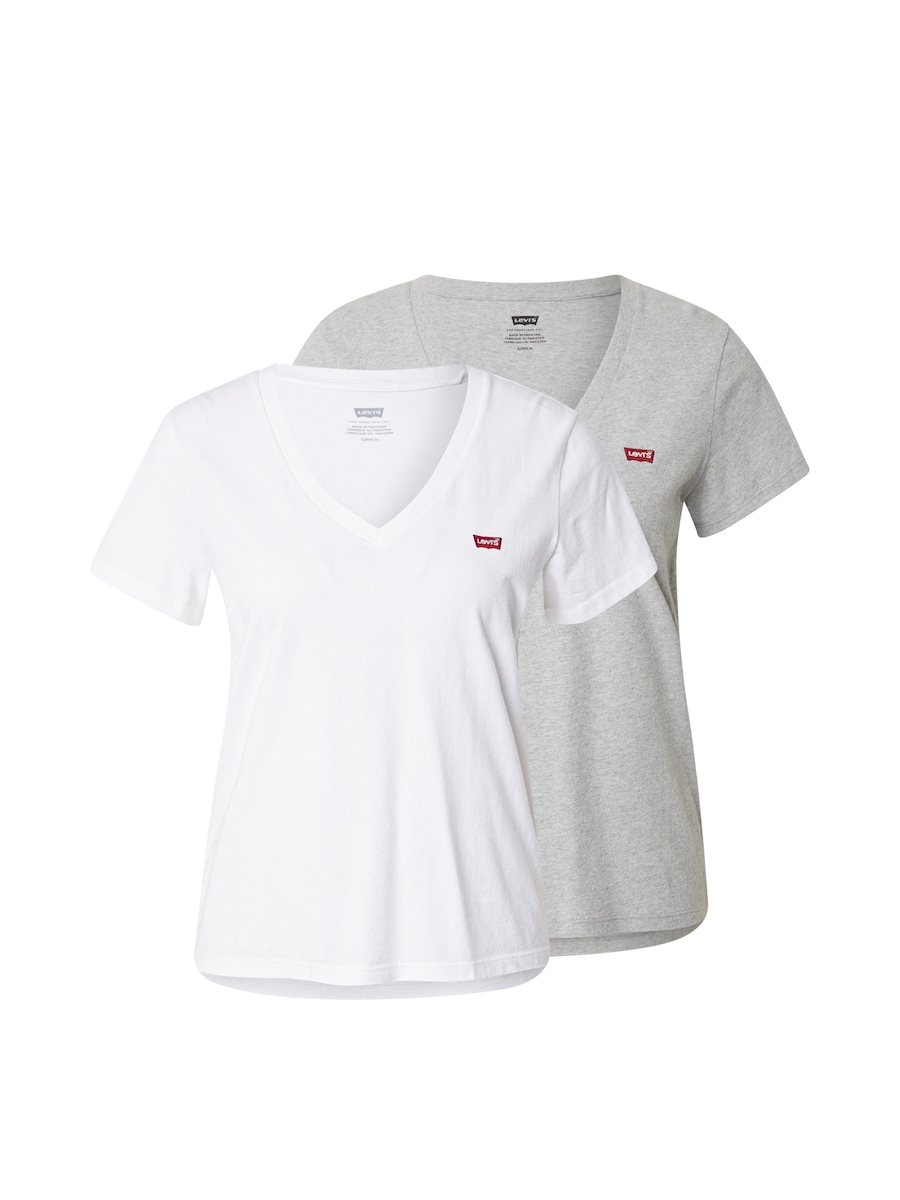 

Рубашка LEVI'S Perfect V-Neck Tee (2-Pack), серый/белый