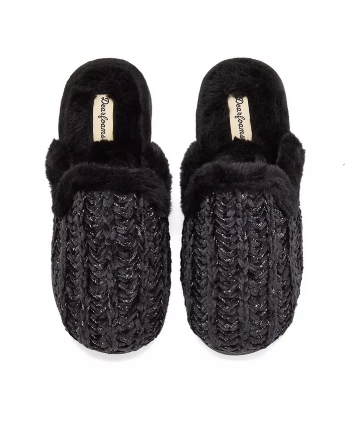 Женские тапочки Paris Chenille с фигурным мыском Dearfoams, черный — фото 4