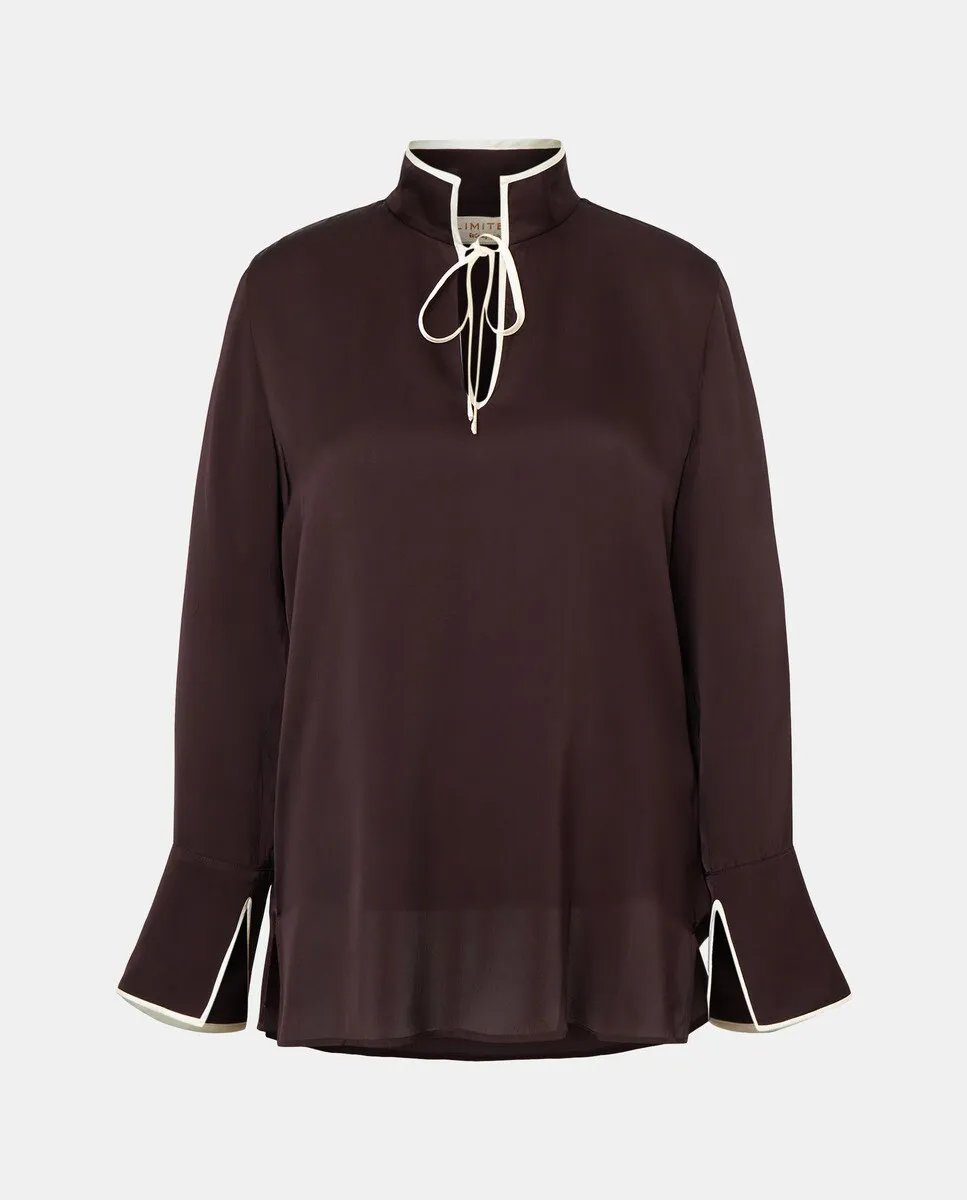 

Блузка с контрастным ярким бантом Woman Limited El Corte Inglés, бордовый