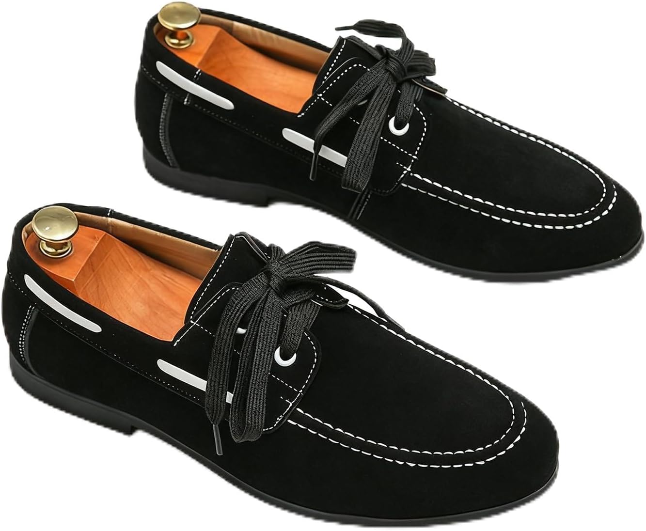 

Мужские мокасины OXNEUHG из натуральной кожи, шнуровка, пенни-лоферы, модные замшевые, с круглым носком, плоские, легкие и удобные, стильные лодочные туфли, черный