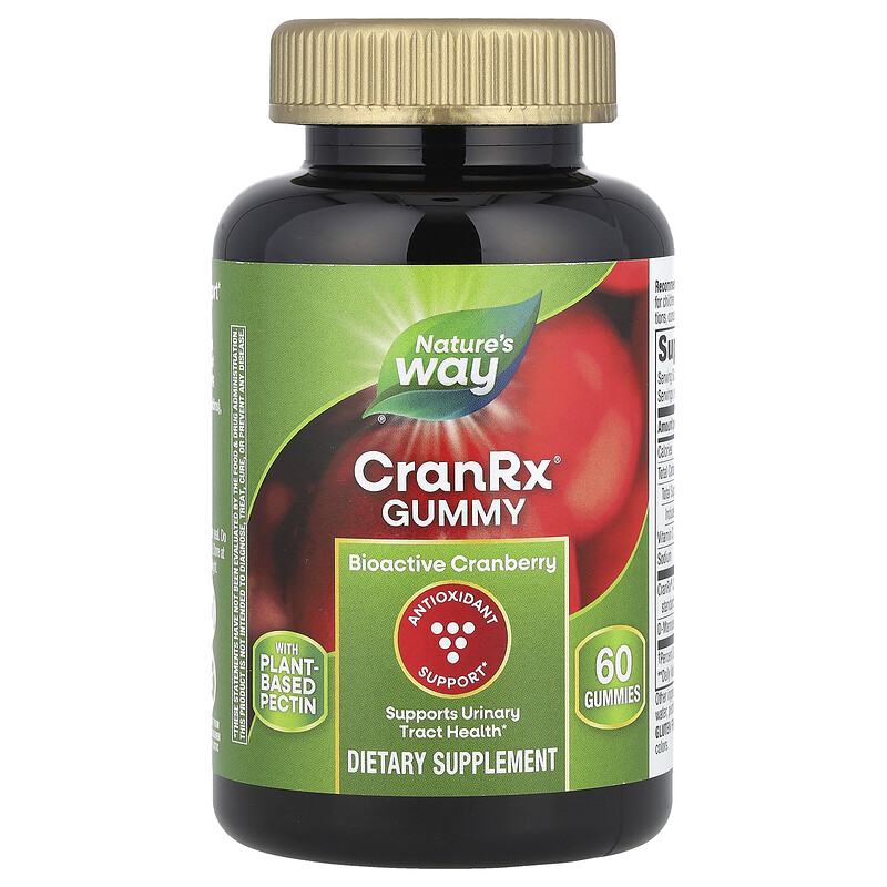 

Nature's Way, CranRx, жевательные таблетки с биоактивной клюквой, 60 жевательных таблеток