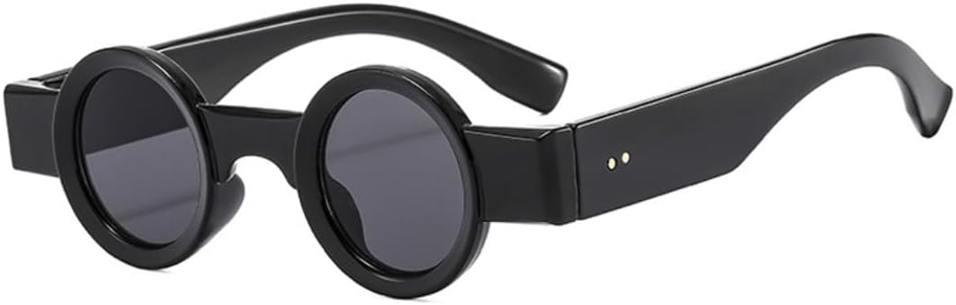 

Ретро маленькие круглые солнцезащитные очки для женщин и мужчин в стиле панк, с защитой от УФ-излучения UV400, прозрачными линзами цвета океана, модные заклепки UATXTAU, 2