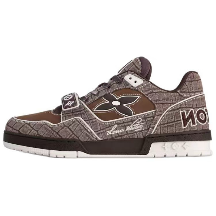 

LOUIS VUITTON Низкие скейтерские кросcовки мужские коричневые Low-Top