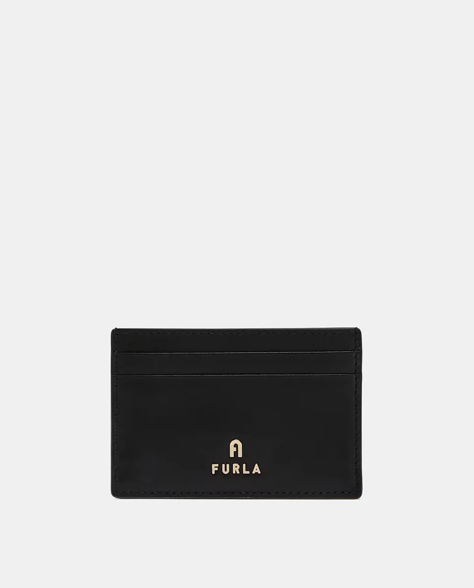 

Мягкий держатель для карт из телячьей кожи Furla, чёрный