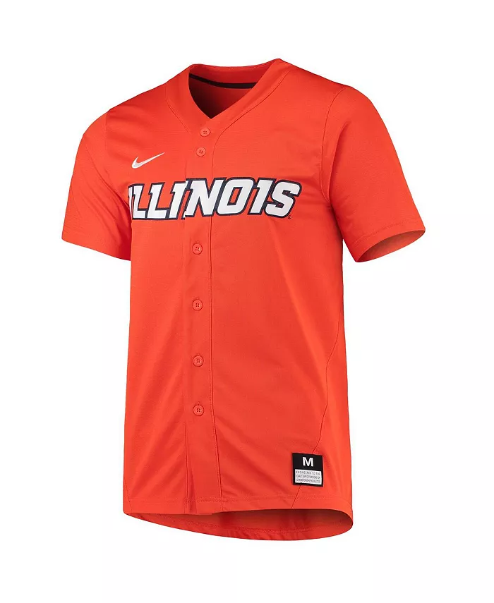 Мужская бейсбольная джерси Illinois Fighting Illini, оранжевая, реплика Nike — фото 3