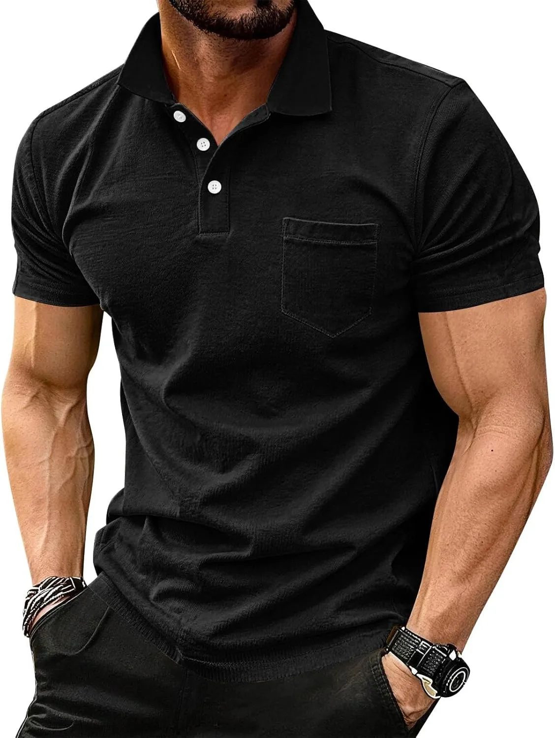 

Мужская поло-рубашка Henley с коротким рукавом Dry Fit