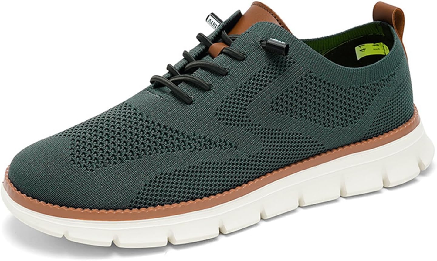 

Мужские повседневные ультракомфортные кроссовки с сеткой, легкие деловые повседневные туфли - дышащие оксфорды на шнуровке Generic, зеленый
