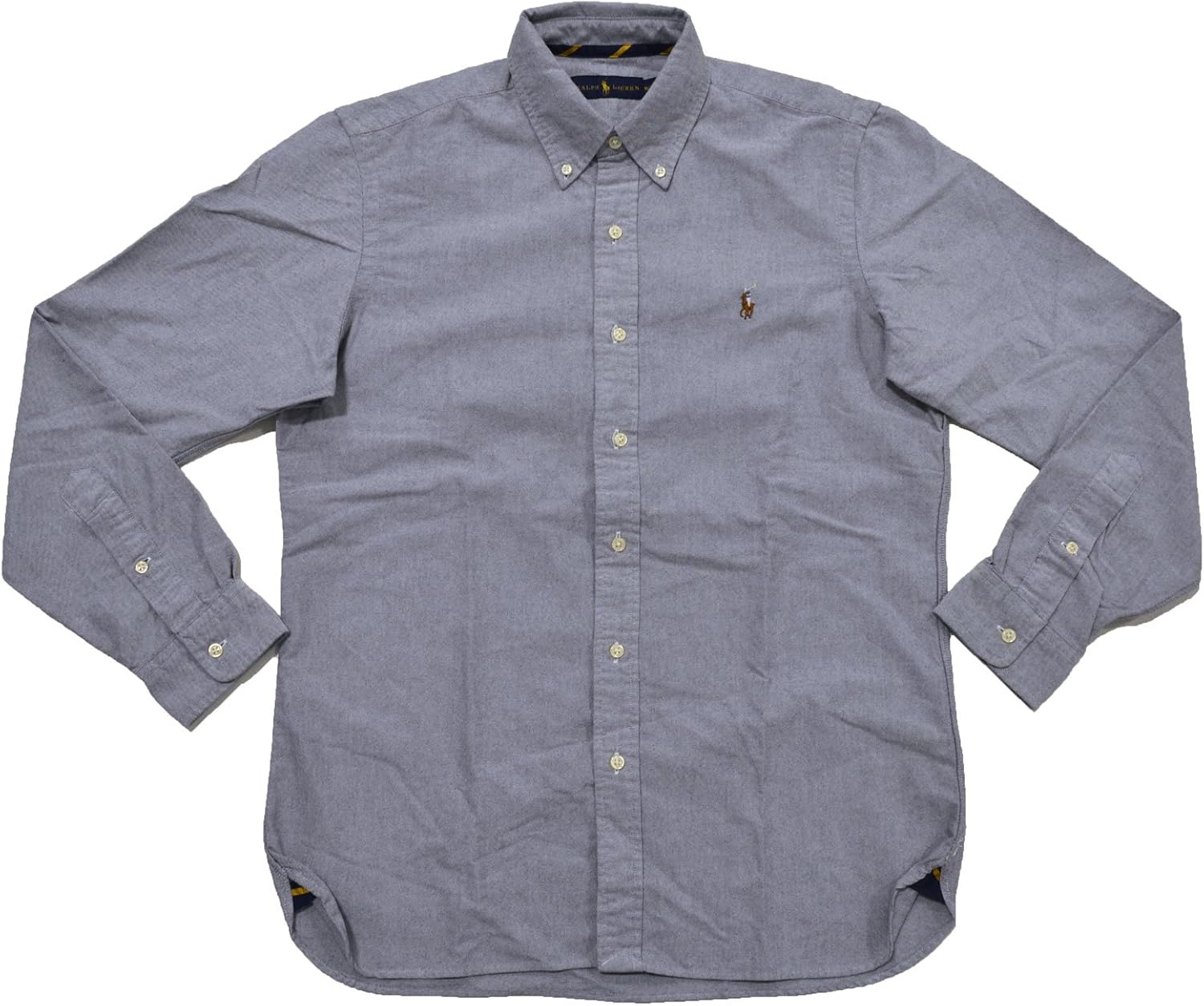 

POLO RALPH LAUREN Мужская классическая клетчатая оксфордская рабочая рубашка с длинным рукавом, Slate