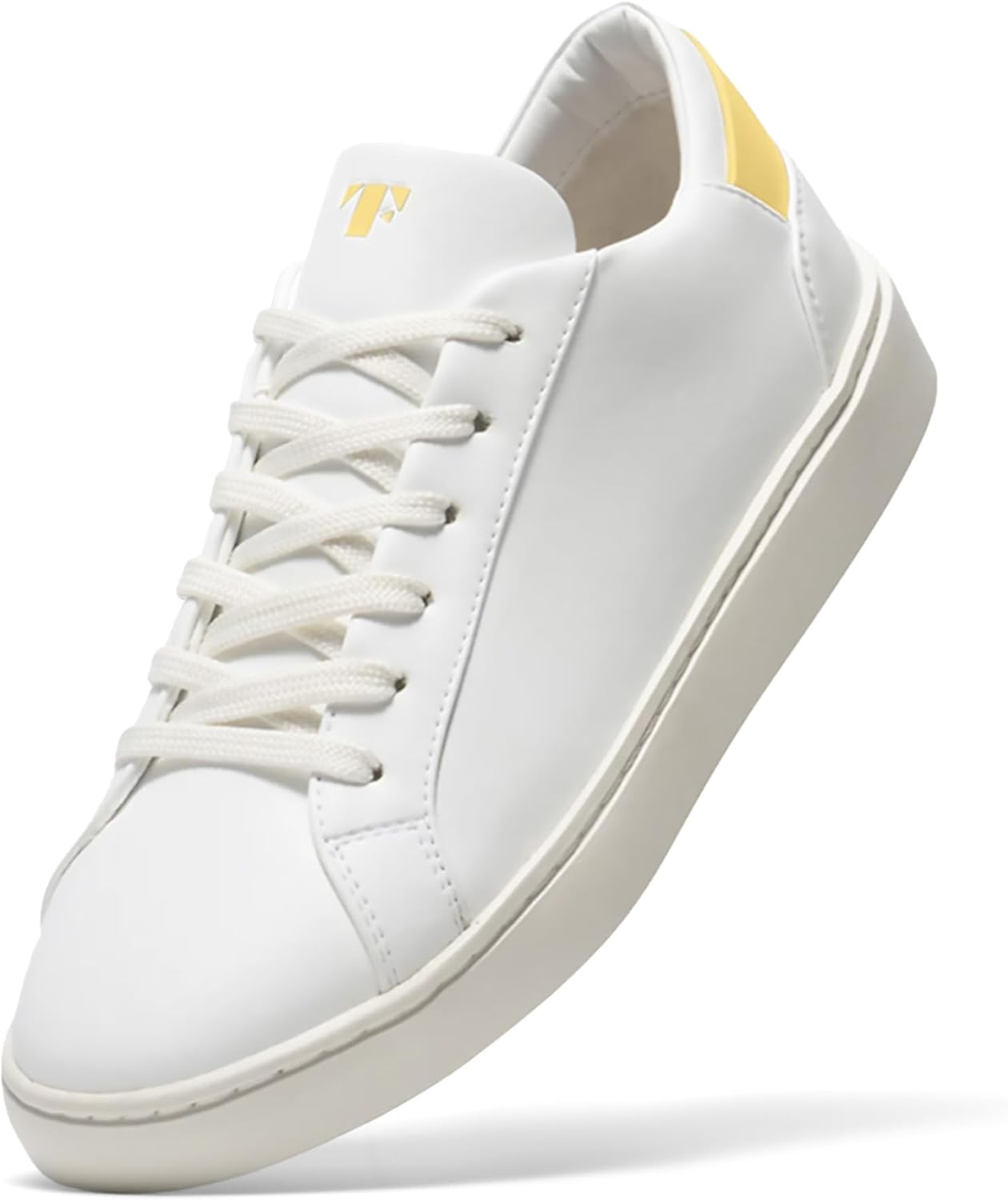 

Кеды Thousand Fell с шнуровкой для мужчин - полностью перерабатываемые веганские кеды на каждый день, изготовленные из кокоса, тростника и переработанного ПЭТ - водо- и грязеотталкивающие, белый/желтый