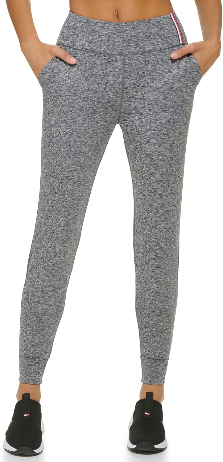 

Женские брюки-джоггеры для йоги с высокой посадкой от Tommy Hilfiger, Pearl Grey Combo