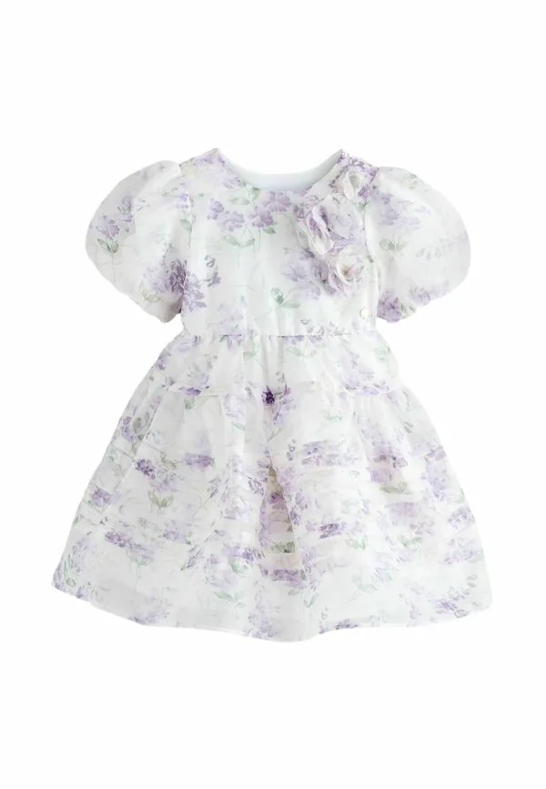 Платье-Корсаж из органзы с декоративными складками, прямого кроя. Laura Ashley, Purple Polly