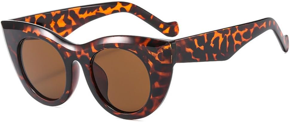 

LVTFCO Модные женские солнцезащитные очки «кошачий глаз» в крупной оправе, мужские солнцезащитные очки в стиле ретро с индивидуальной отделкой и защитой от УФ-излучения UV400, Leopard