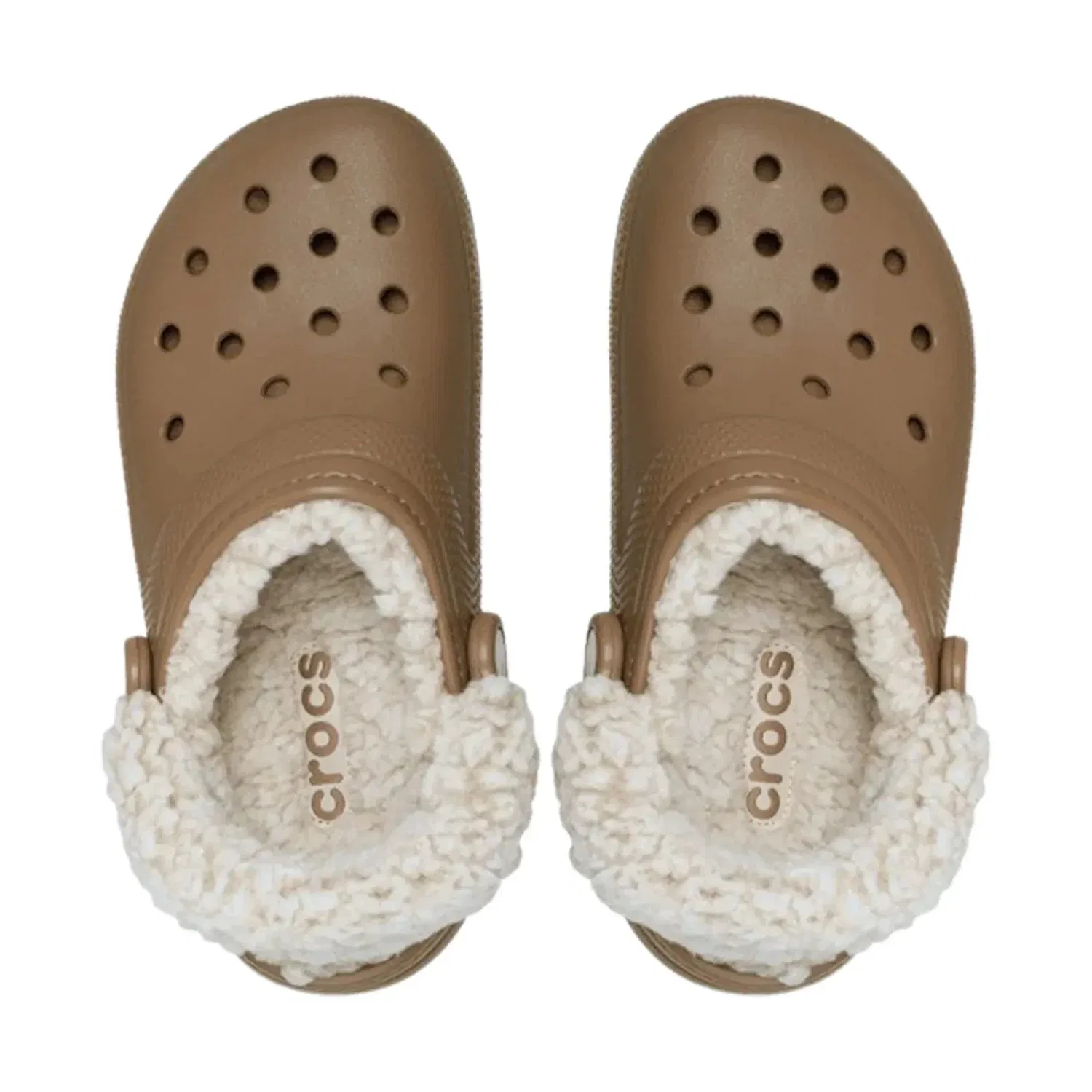Мужские сабо Crocs Classic 211396-2EY, флисовая подкладка, слипоны, повседневная обувь, модель JAX959, коричневый — фото 4