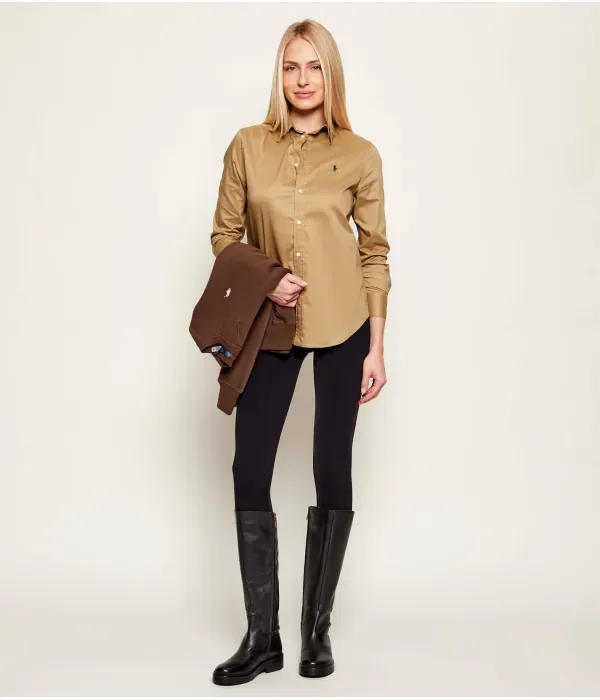 Рубашка classic fit Polo Ralph Lauren, бежевый — фото 2
