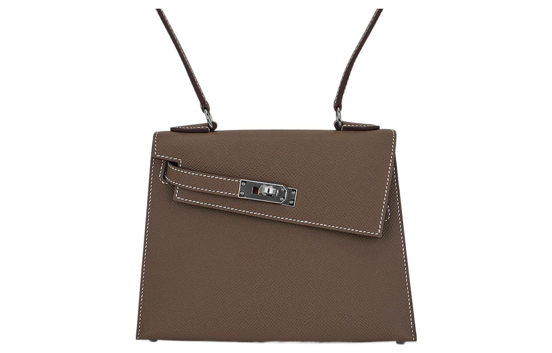 

Сумка через плечо Kelly Epsom Leather, кросс-боди женская 18 Etoupe Elephant Gray HERMES