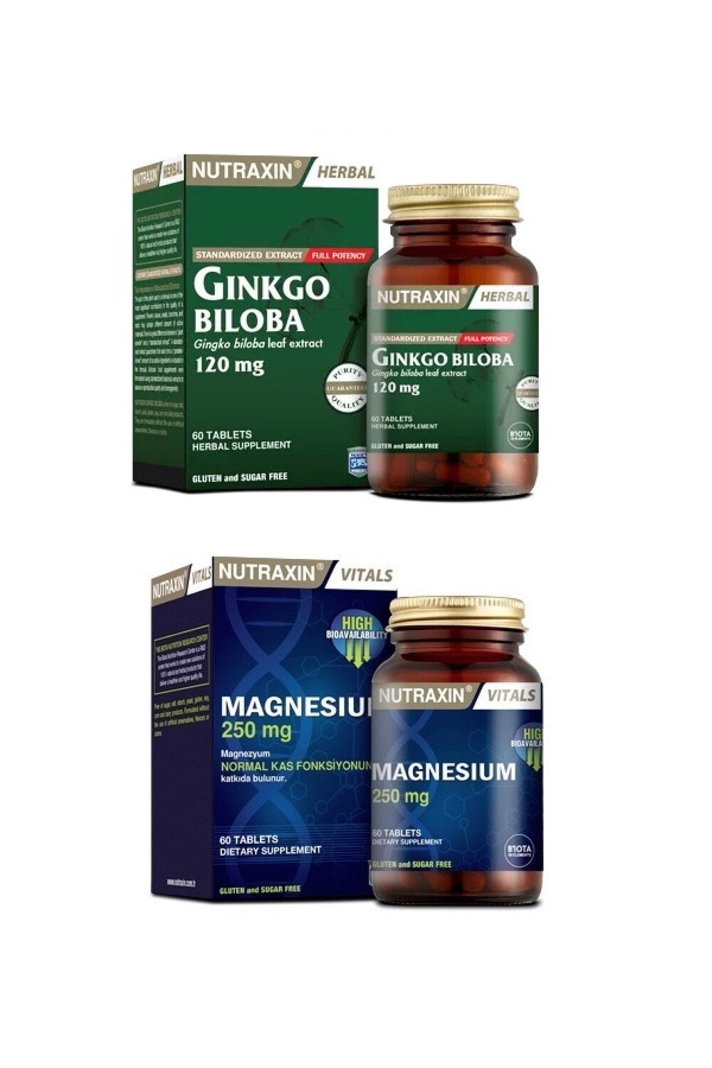 

Nutraxin Гинкго билоба 60 таблеток + цитрат магния 250 мг 60 таблеток