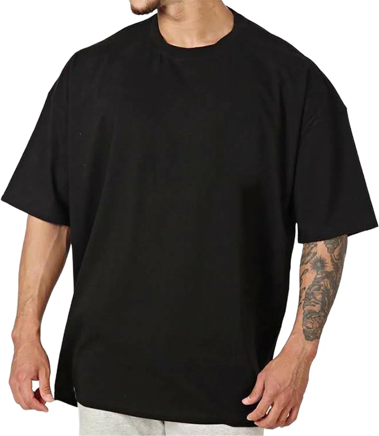 

Мужская футболка Big and Tall Plus Size летняя из хлопка с коротким рукавом