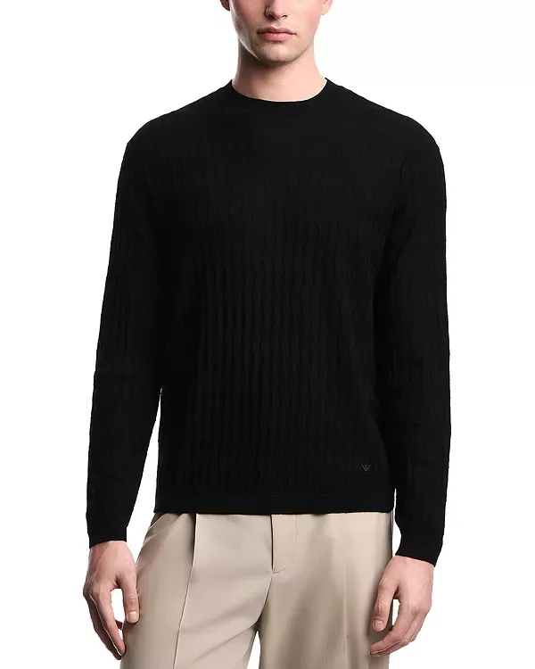 Свитер из натуральной шерсти Emporio Armani, Black