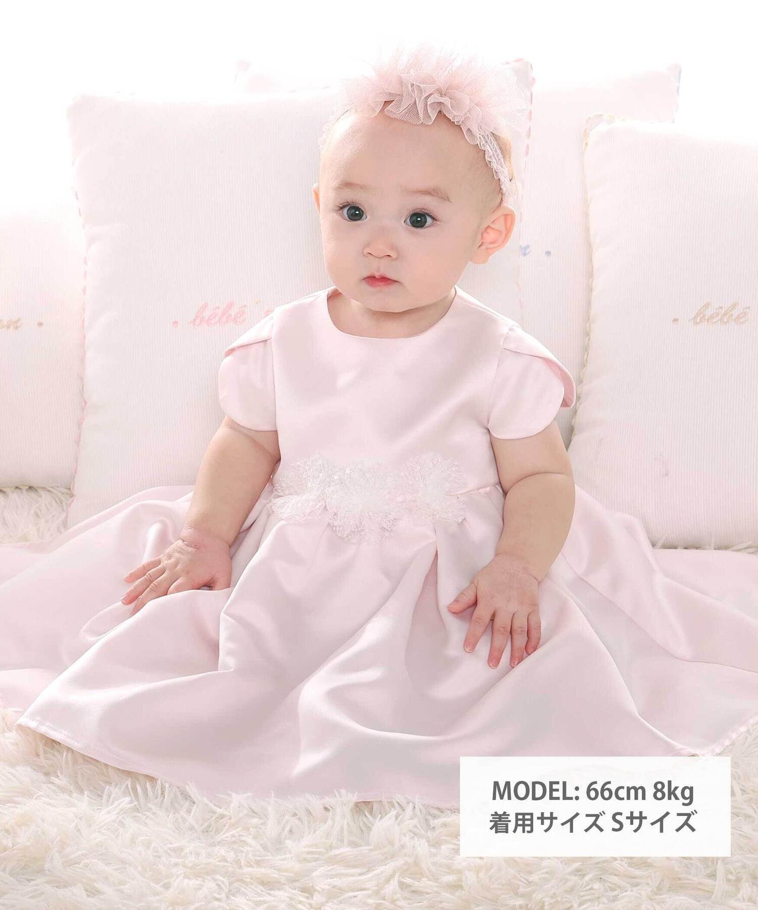 Платье из атласа и тюля с узором (70-90 см) Fillot de bebe reduction, Pink — фото 2