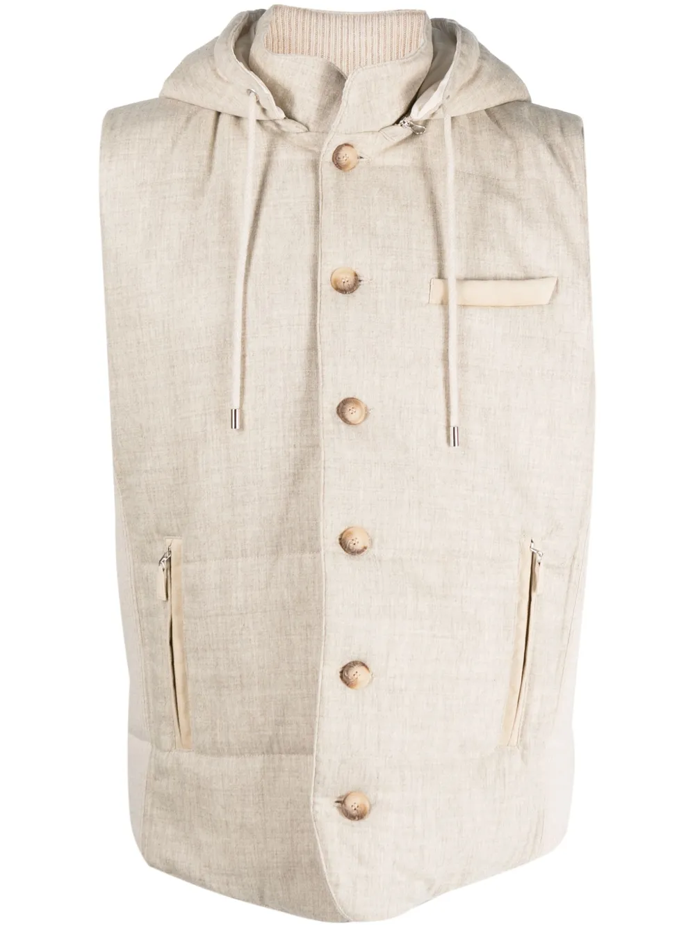 

Жилет из вирджинской шерсти со съемным капюшоном Fileria, нейтральный