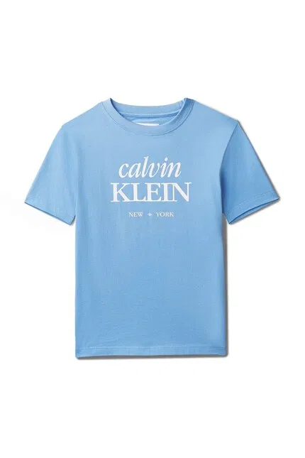 Футболка детская хлопковая Calvin Klein Jeans, синий — фото 2