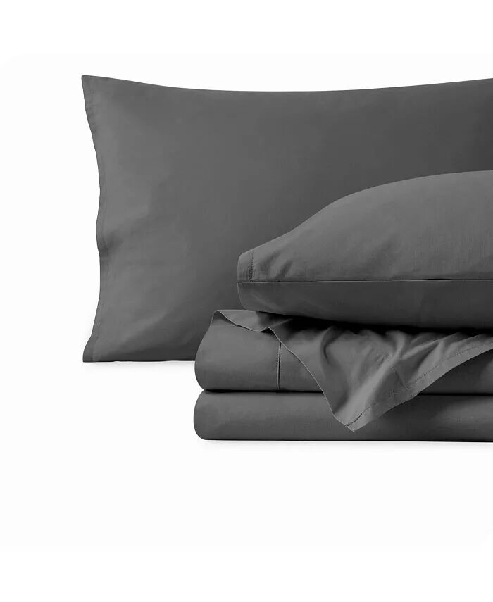 

Комплект простыней из перкаля из органического хлопка King Bare Home, серый