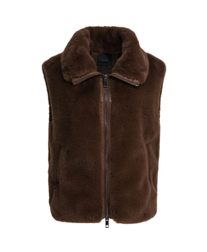 

Коричневый пиджак без рукавов со стоячим воротником Pinko, коричневый