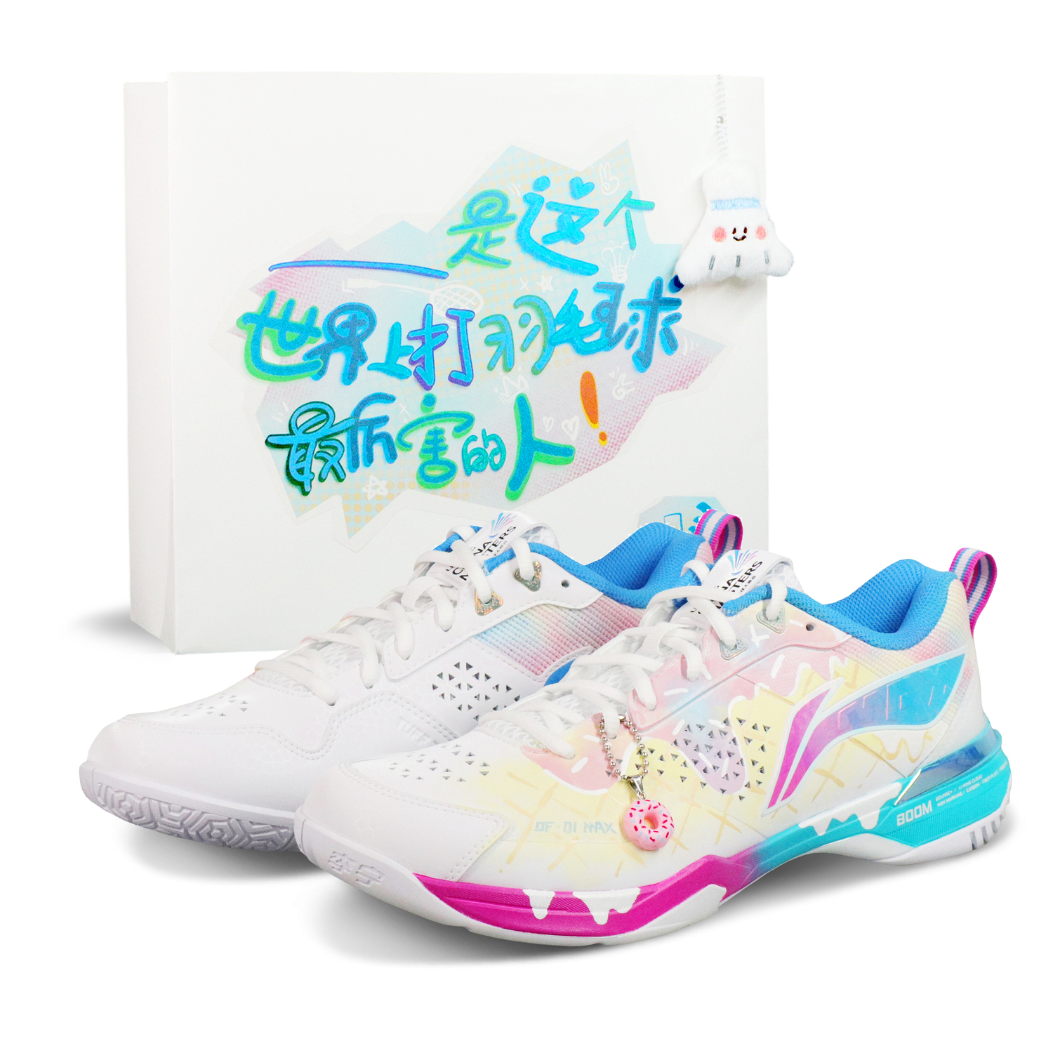 

Li-Ning Blade Max Cushioning Slip Resistant Abrasion Resistant низкие кроссовки для бадминтона Unisex, белый