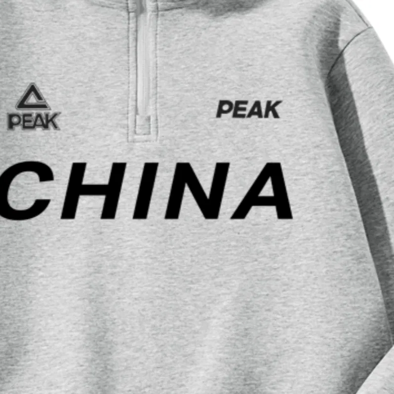 Свитшот детский полуоткрытый воротник PEAK светло-серый меланж — фото 3