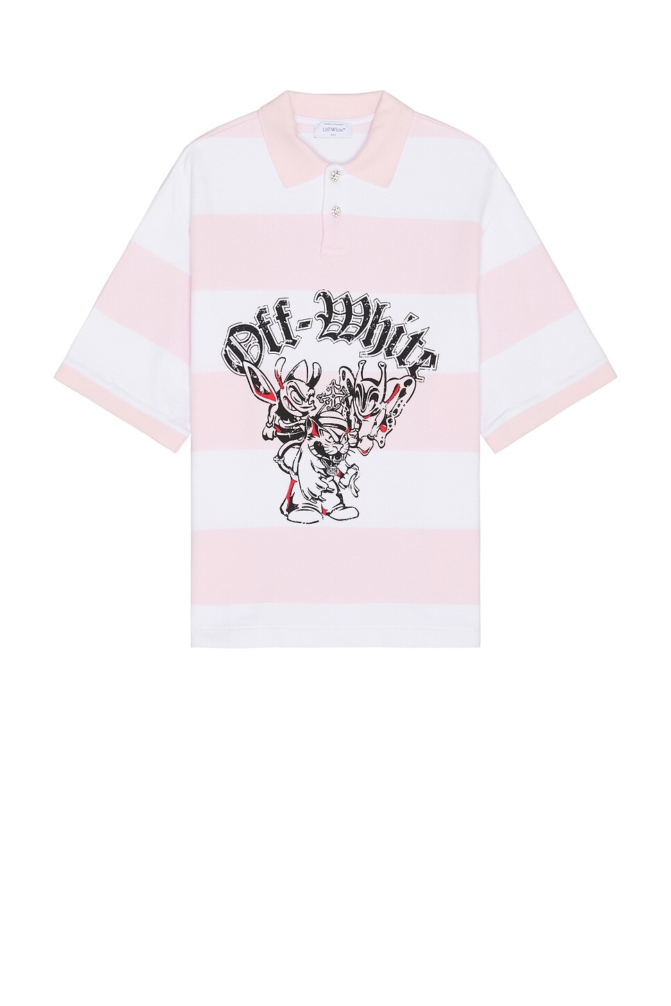 

Двухцветная рубашка-поло с короткими рукавами Gang Off-White, белый