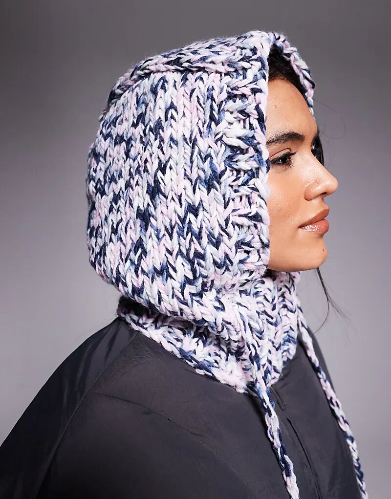 

Снуд Kiwi & Co Love Note ручной вязки из сиреневого меланжевого цвета