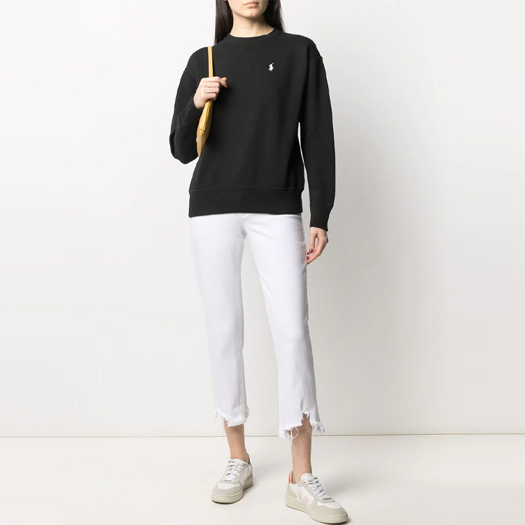 Свитшот с вышивкой пони Polo Ralph Lauren, черный — фото 4