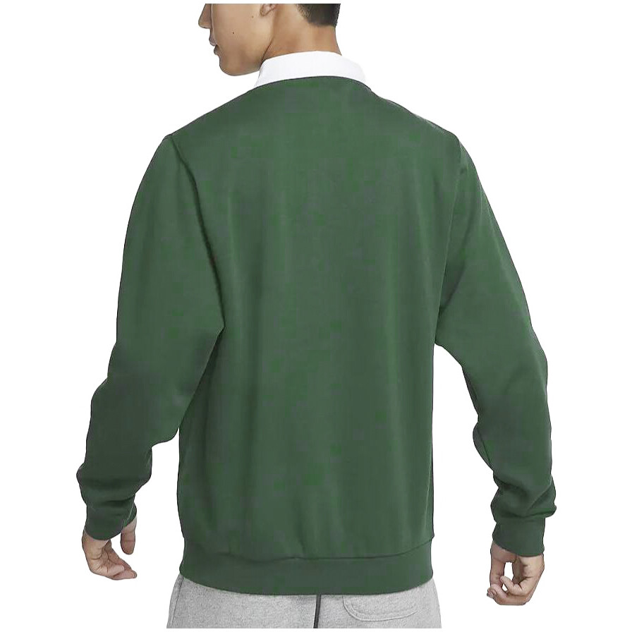 Футболка-поло Club Fleece Bushed Back с длинным рукавом, зеленая Nike, зеленый — фото 4