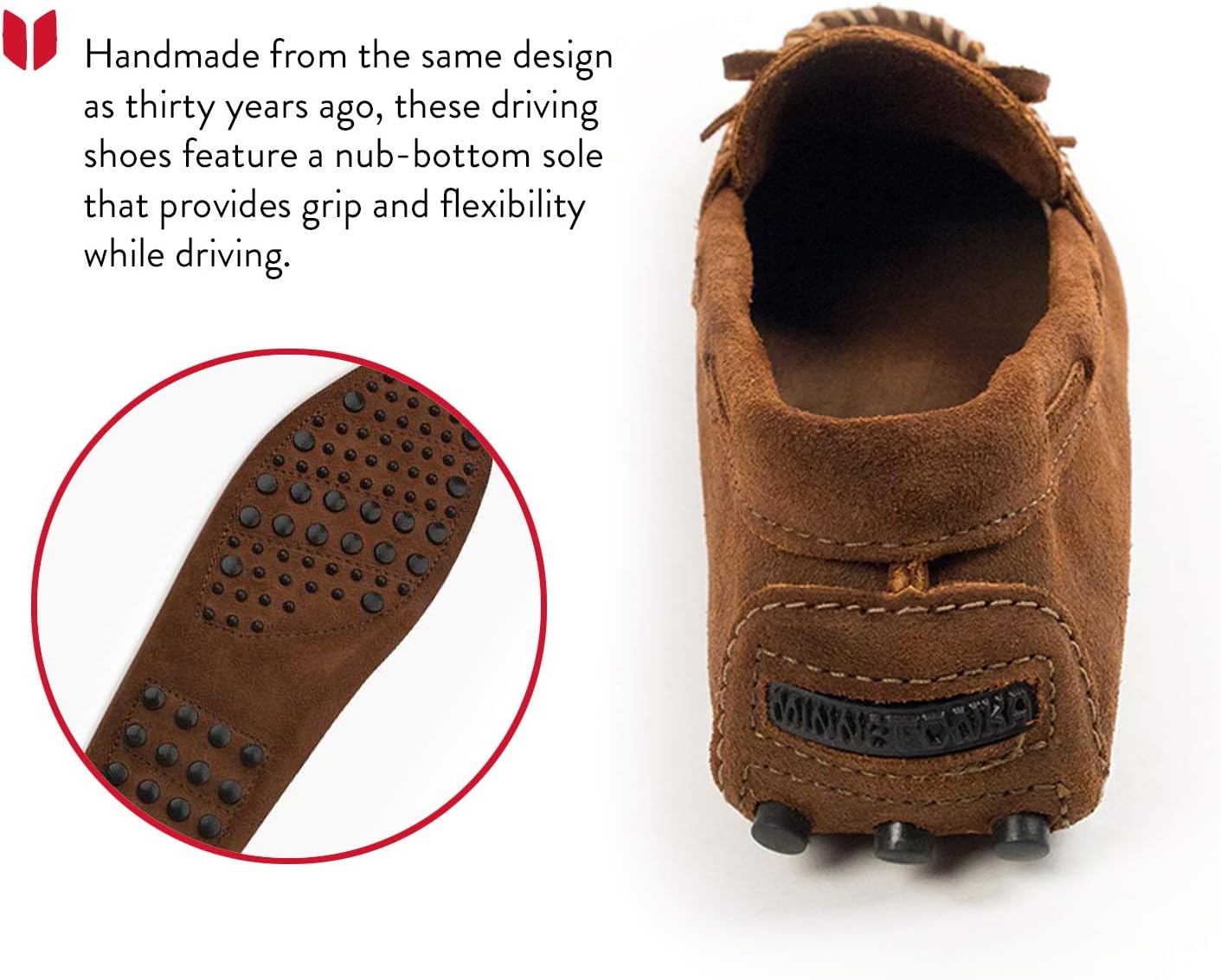 Мужские мокасины Minnetonka из натуральной кожи для вождения, коричневые — фото 4
