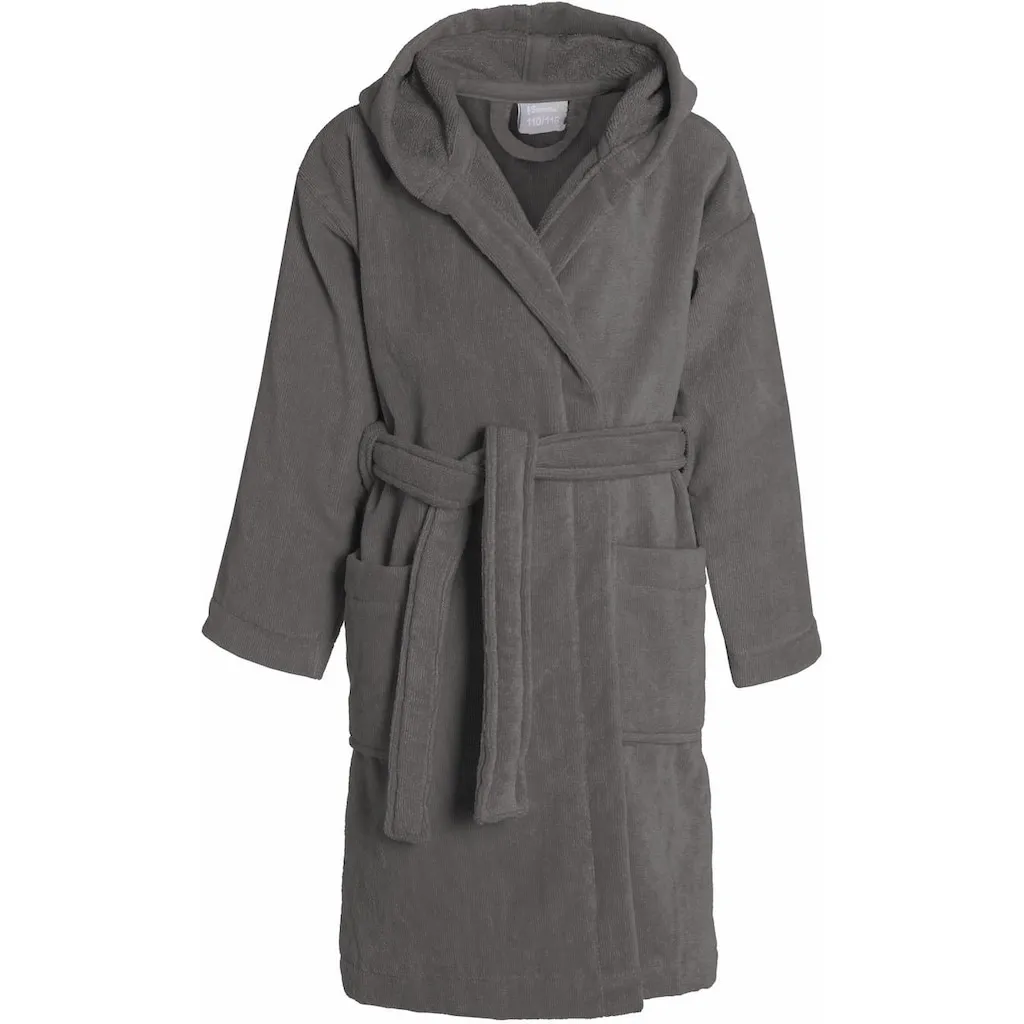 

Детский халат для купания Pure, 1 шт., с длинными рукавами, с накладными карманами Seahorse, темно-серый