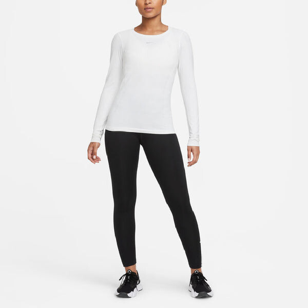 Футболка (WMNS) Nike Dri-FIT Swoosh Long Sleeves T-shirt 'Black', черный — фото 3