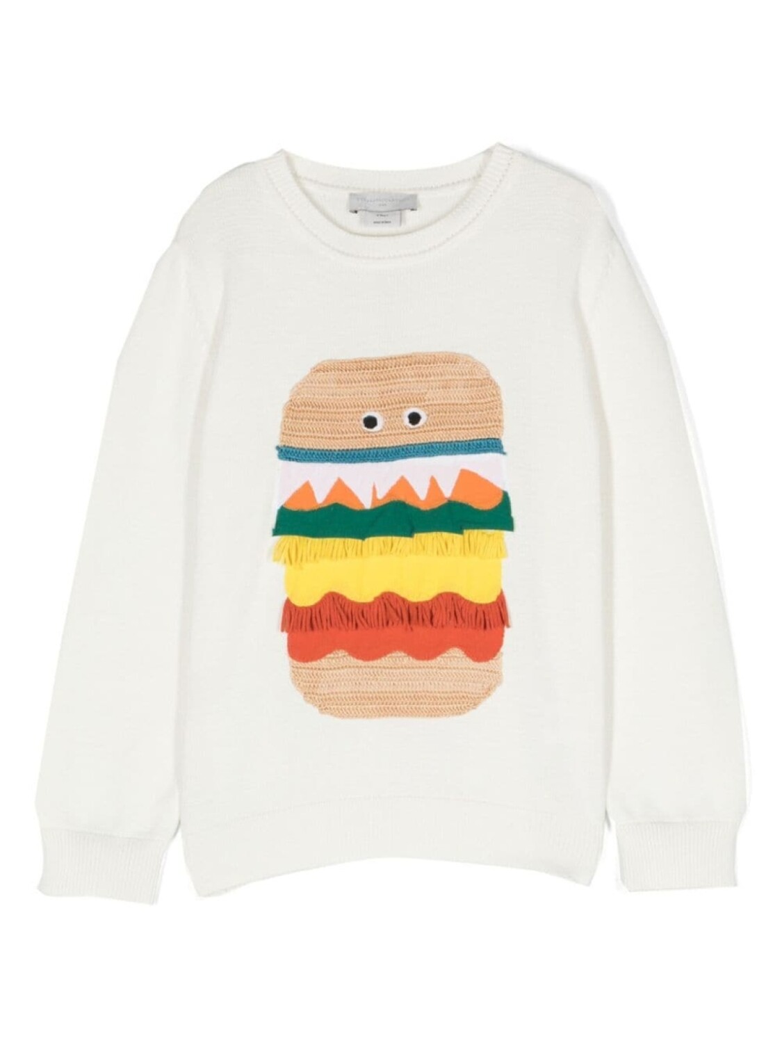 

Stella McCartney Kids джемпер Veggie Burger вязки интарсия, белый