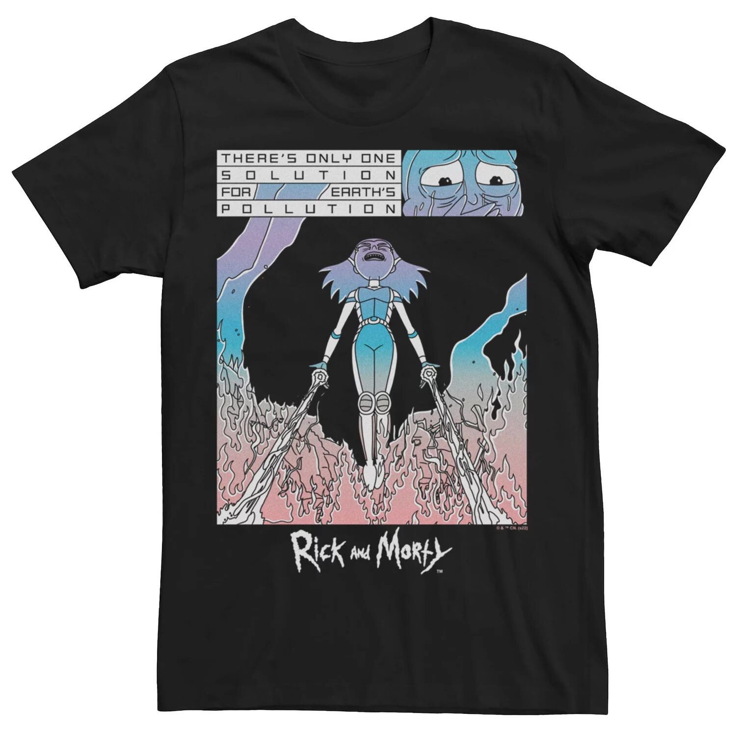

Мужская футболка Rick And Morty Solution Pollution Licensed Character