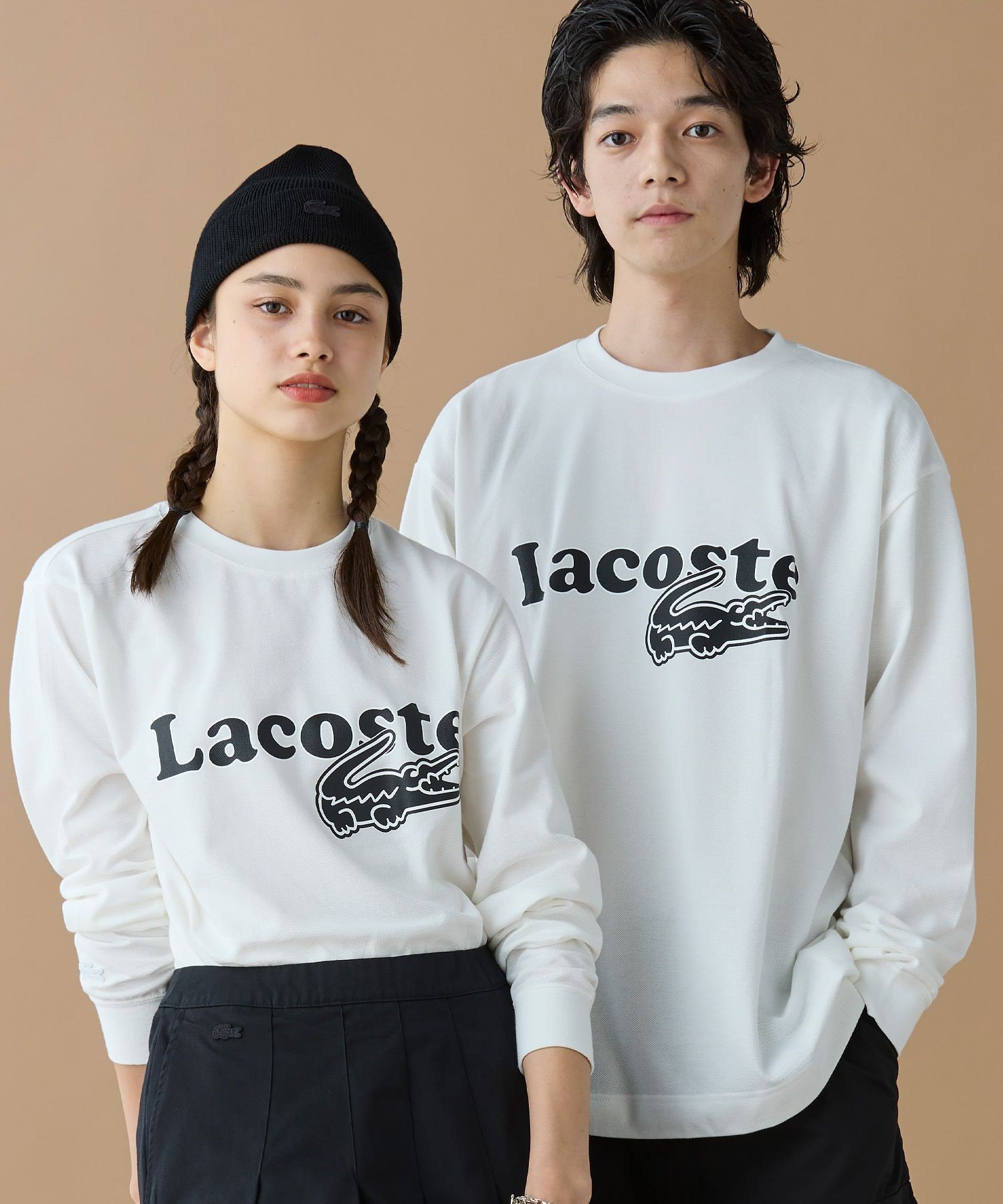 Футболка LACOSTE с принтом оверсайз, White